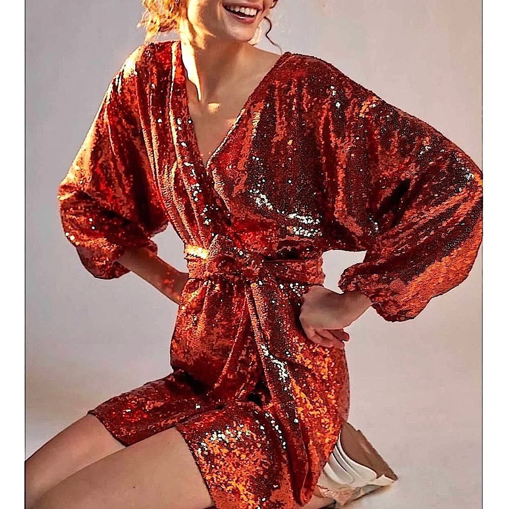 Anthropologie Lisabette Sequined Mini Dress NWT Size XS